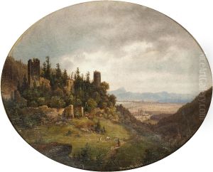 Ruins of Osek Castle with a View of Osek Monastery