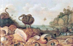 Perseus and Andromeda with a Dodo and seashells. by Gillis d'Hondecoeter