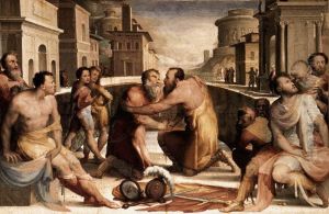 The Reconciliation of Marcus Emilius Lepidus and Fulvius Flaccus by Domenico Beccafumi