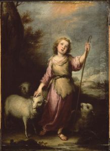 The Christ Good Pastor (private collection) by Bartolome Esteban Murillo