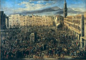 Piazza del Mercato during the Revolt of Masaniello by Domenico Gargiulo
