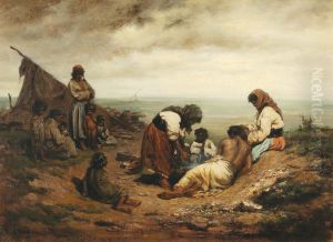 Gypsy camp by the river