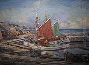 Harbour view from Sandvig, Bornholm, Denmark. by Mogens Ege