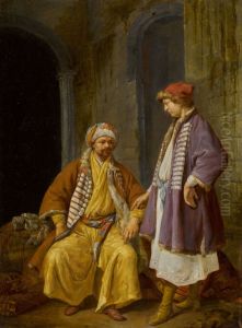 Two Levant traders in conversation by Jacob Toorenvliet