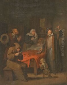 Der Arzt am Krankenbett by Egbert van Heemskerck II