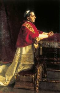 Ritratto di Benedetto XV orante al faldistorio