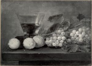 Still life with a rummer, lemons and grapes Still life with a rummer, lemons and grapes