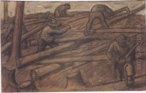 Die Holzfaller by Albin Egger-Lienz