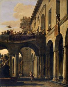 Samson destroying the Temple of Dagon