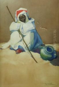 Idle Moments, North Africa by Charles William Campbell
