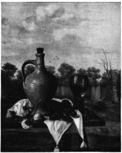 Still life with a stoneware jug