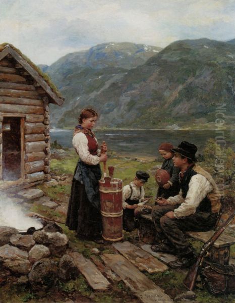 Familie i Norsk fjordlandskapet - view 1