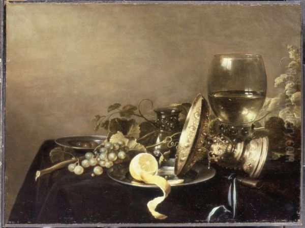 Still life with fruit and an overturned tazza before a roemer - view 1