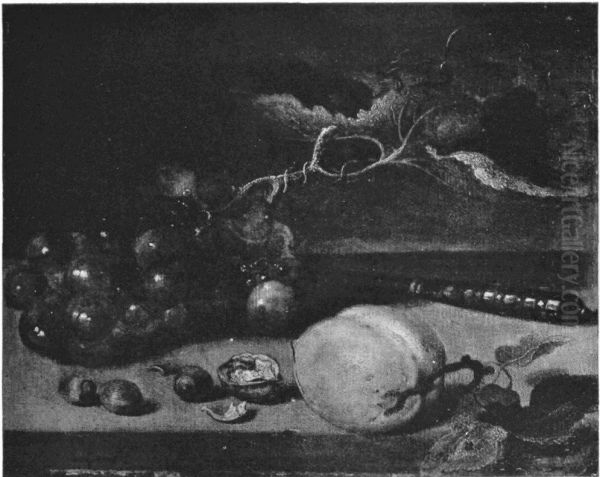 Still life with fruit on a plinth - view 1