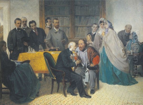 Giuseppe Garibaldi visiting Alessandro Manzoni on 15 March 1862 - view 1