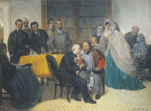 Giuseppe Garibaldi visiting Alessandro Manzoni on 15 March 1862 by Sebastiano De Albertis