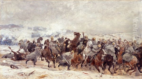 De lichtensteinske husarers angreb ved Sankelmark afvises. - view 1