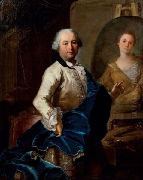 Self-portrait with a portrait of his wife - view 1