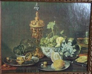 Still life with Akelei cup and tazza