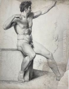 Male nude model by Pauline Auzou