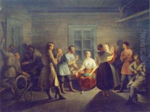 Kohtaus Hirvenhiihtajista by Berndt Godenhjelm