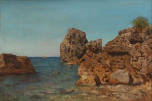 A rocky coast near Terracina, Italy. by Godfred B.W. Christensen