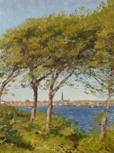 View of Helsingborg, Sweden, from the coast of Zealand.