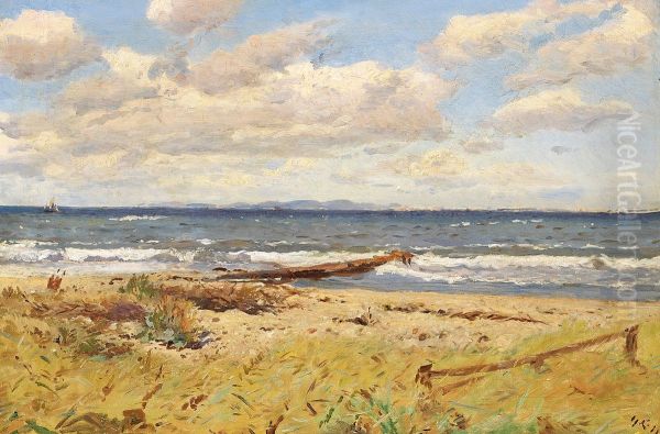 View from the beach at Hornbaek, with Kullen in Sweden in the distance. - view 1
