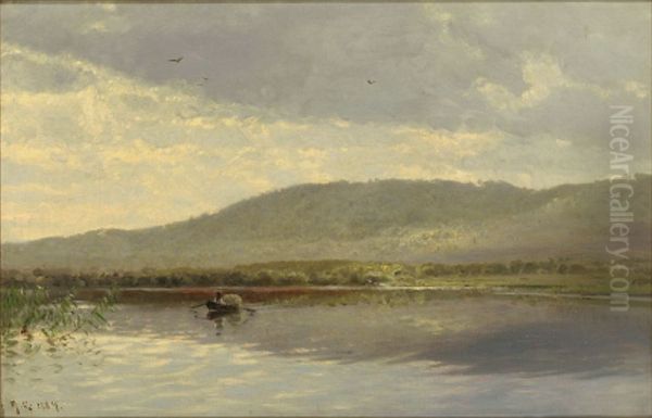 Landscape with a lake near Himmelbjerget, Denmark. - view 1