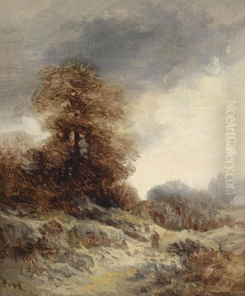 Autumn landscape with decorative figures - view 1