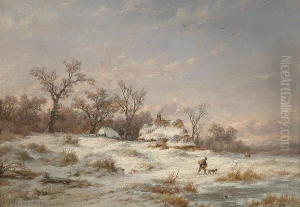 Winter landscape with decorative figures - view 1