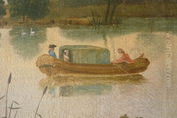 Muurschildering van een roeiboot - view 1