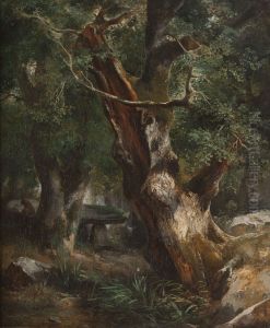 Le Chene au dolmen dans la foret de Broceliande by Jules Louis Phillipe Coignet