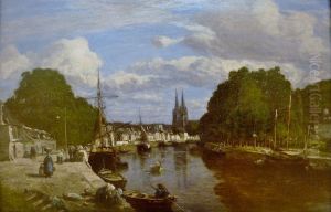 The port of Quimper by Eugene Louis Boudin