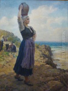 A la fontaine by Jules Breton