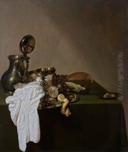 Breakfast with Pewter Pitcher by Jan Jansz Den Uyl