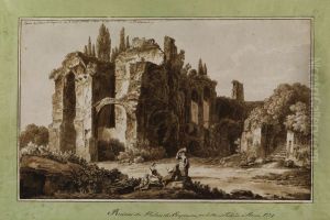 Ruines des palais des empereurs sur le mont Palatine a Rome by Jacob Philipp Hackert