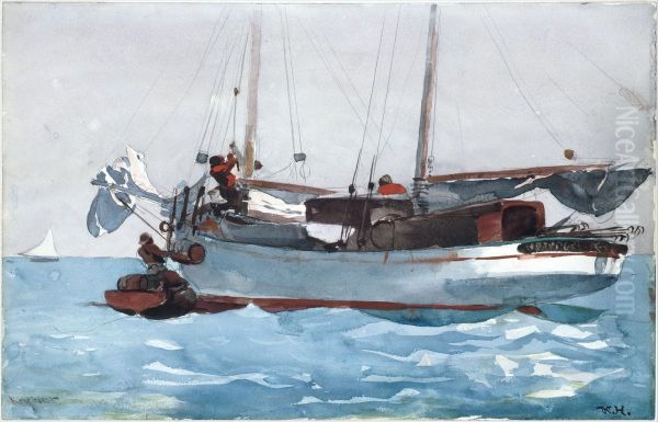 Taking on Wet Provisions (Schooner Marked Newport, K. W.) - view 1
