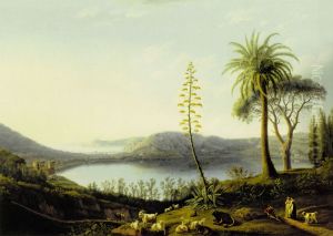 View of Lake of Averno by Jacob Philipp Hackert