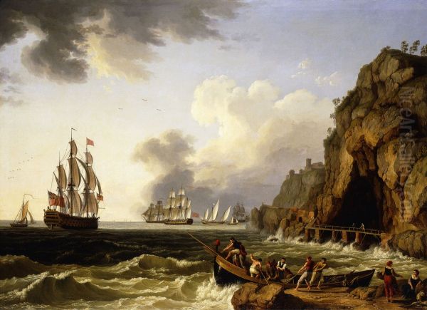 A View of the Coast near Naples with a British Royal Navy Three-Decker flying the Flag of a Vice Admiral of the Red - view 1
