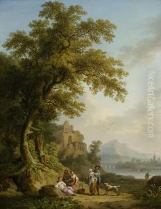 Original titleBlick auf das Chateau Gaillard und die Seine by Jacob Philipp Hackert