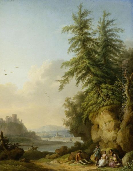 View of ruins by a river (the Seine) - view 1