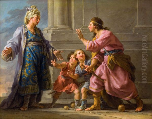 Agesilas jouant avec ses enfants - view 1