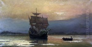 The Mayflower on Her Arrival in Plymouth Harbor