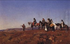 Halt on an Escarpment. by Eugen Bracht