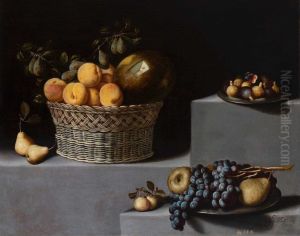 Still Life with Basket and Fruit by Juan Van Der Hamen