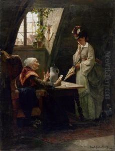 Bei der Kartenlegerin. by Ernst Hanfstaengl