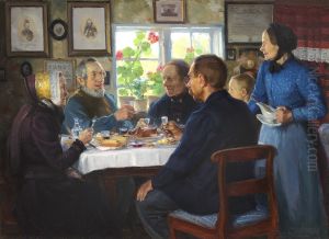 A visit to the weaver Hans Nielsen at Abbednaes. by H. A. Brendekilde