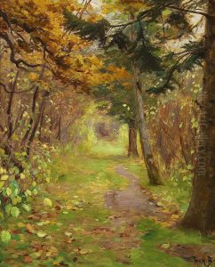 An autumn day in the woods. by H. A. Brendekilde