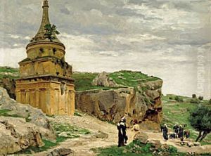 View of the Kedron Valley with the tomb of Absalom, near Jerusalem.